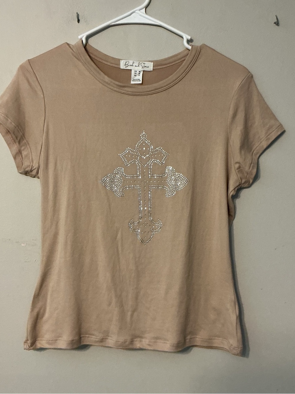 Birch and Stone Light Tan Cross Tee